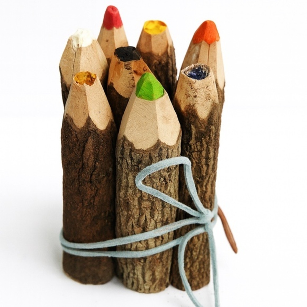 Handmade Tree Bark Coloring Pencil Set – 8 ct | Urban Outfitters